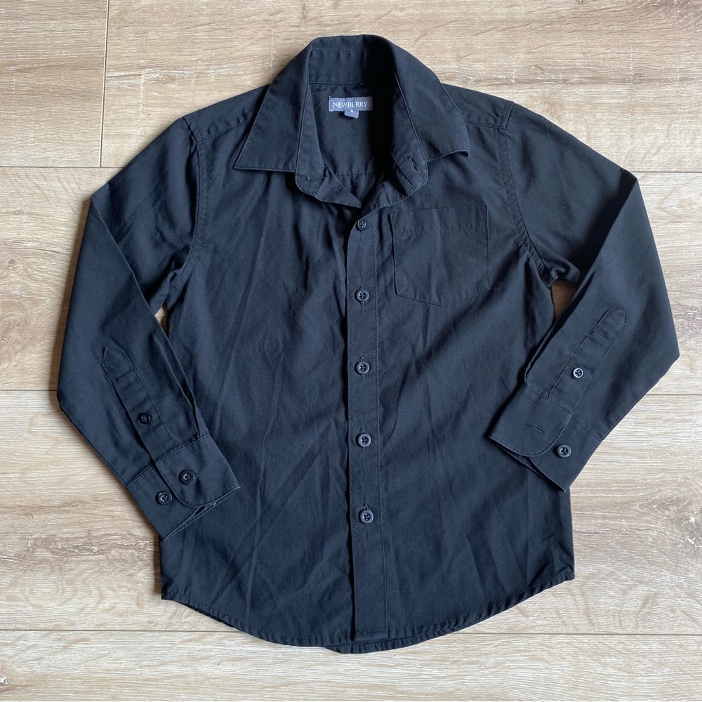 Newberry dress shirt black button down long sleeve special occasion